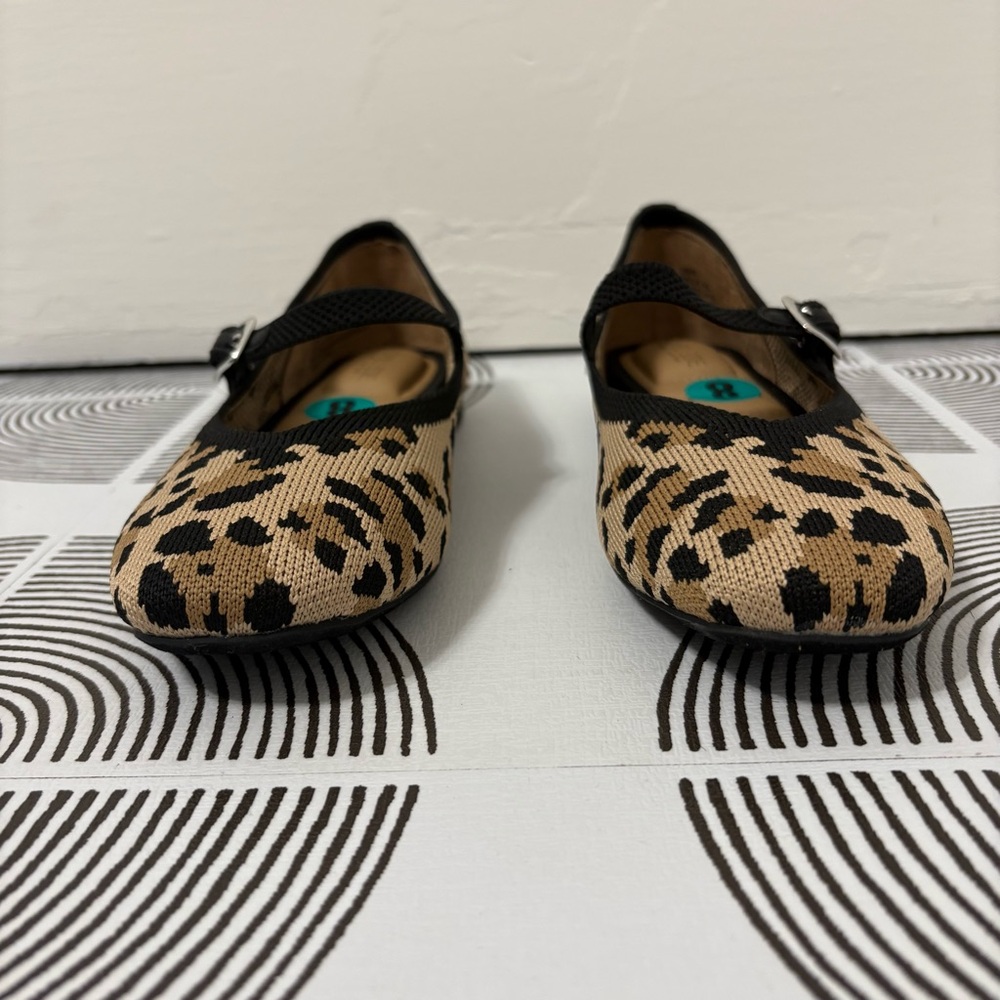 Rachel Zoe Leopard Print Mary Jane Ballet Flats Sz 8 - Picture 4 of 7